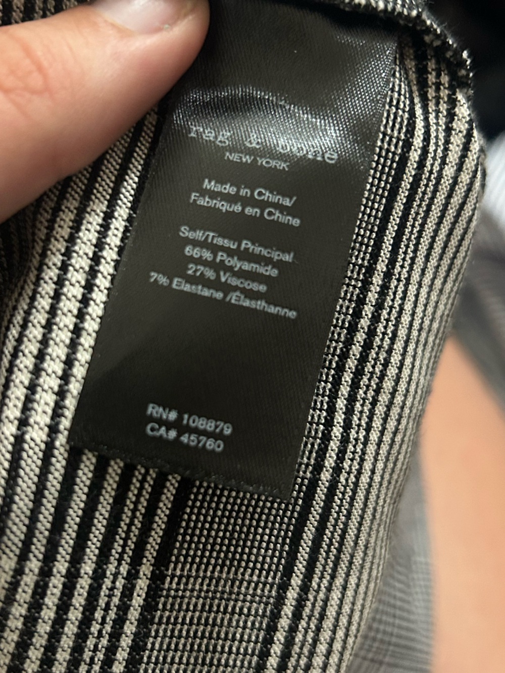 Rag & Bone black and white plaid elastic waistband trousers - Picture 6 of 6